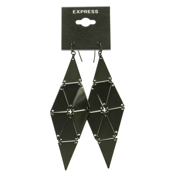 Express Jewelry - Express Drop-Dangle-Earrings Dark-Silver NWT